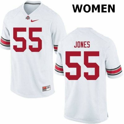 NCAA Ohio State Buckeyes Women's #55 Matthew Jones White Nike Football College Jersey OIP8645ZL